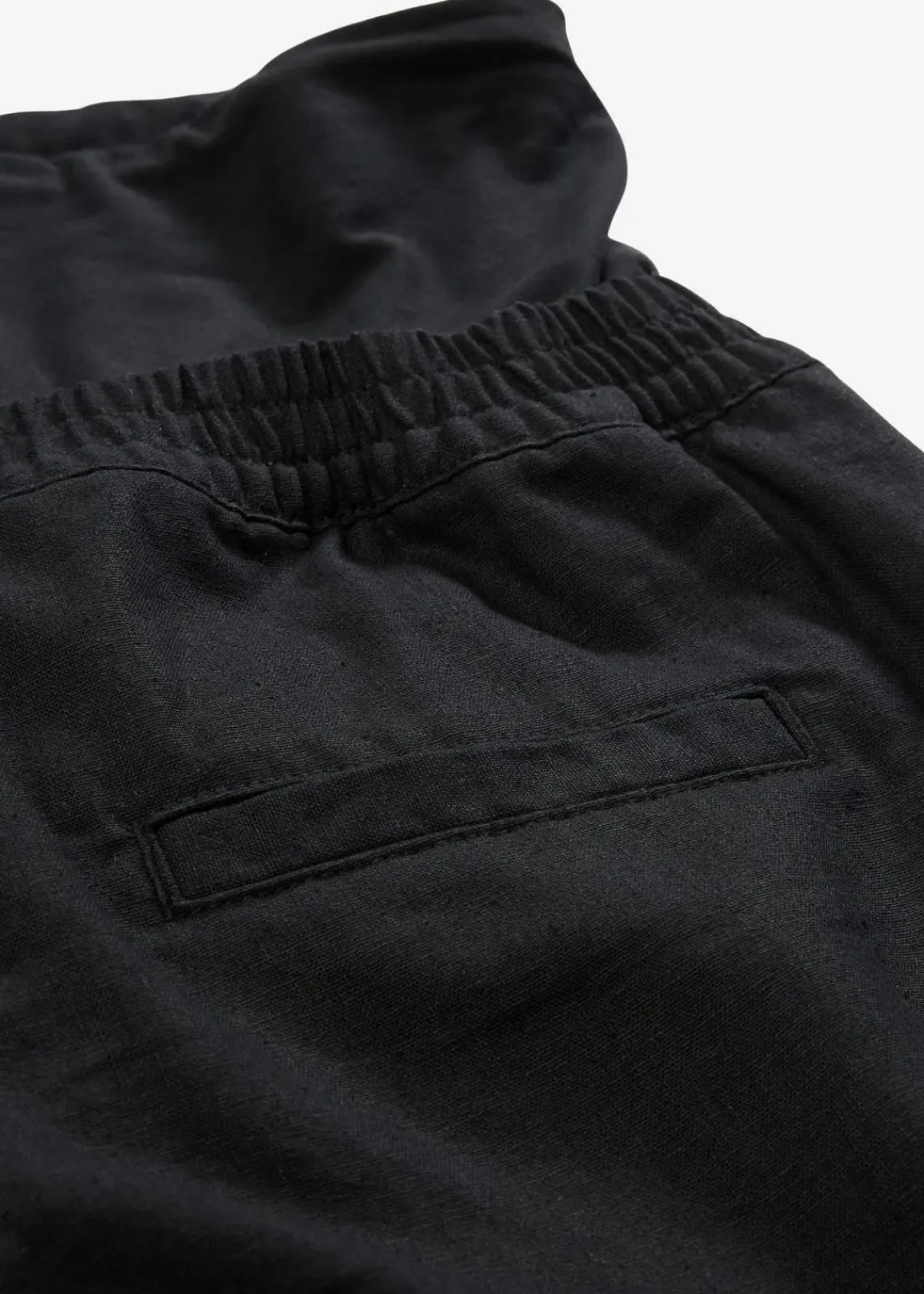 bonprix Bekleidung·Blazer|Umstandsmode^2-in-1 Umstandsbermuda mit Bauchband zum Umklappen aus Leinen-Mix schwarz