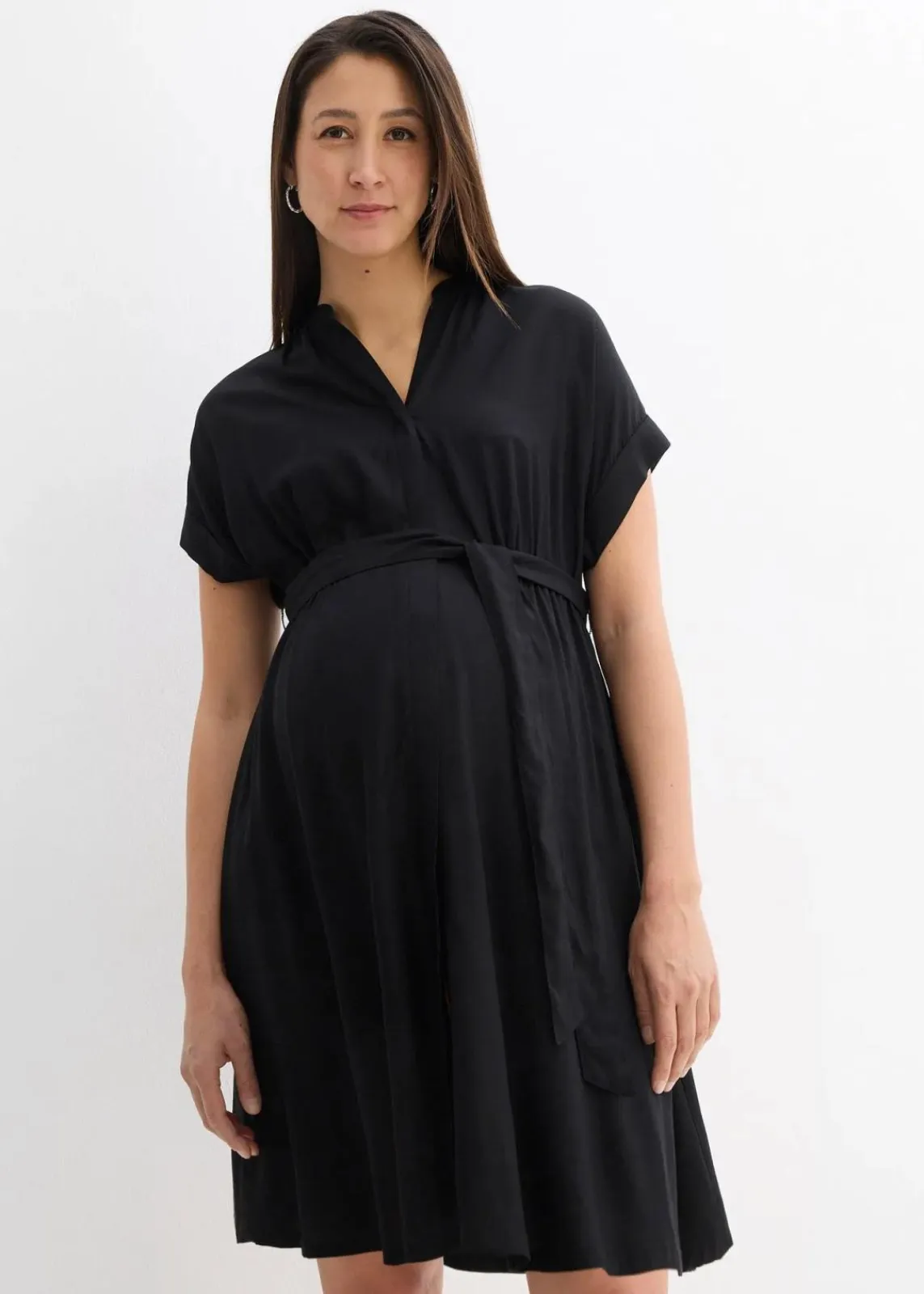 bonprix Umstandsmode^2-in-1 Umstands-Blusenkleid für die Schwangerschaft und danach schwarz