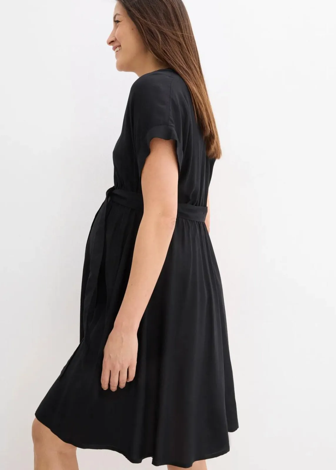 bonprix Umstandsmode^2-in-1 Umstands-Blusenkleid für die Schwangerschaft und danach schwarz