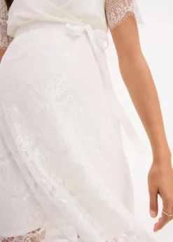 bonprix Bekleidung·Blazer|Umstandsmode^2-in-1 Umstands-Hochzeitskleid aus Spitze mit Stillfunktion wollweiß