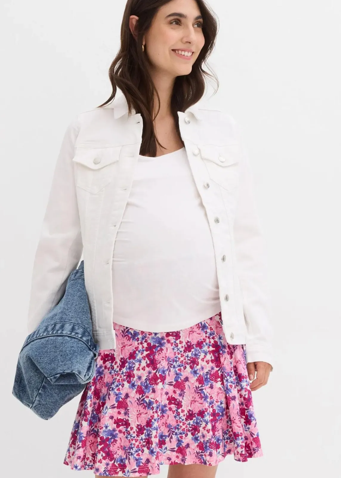 bonprix Bekleidung·Blazer|Umstandsmode^2-in-1 Umstandshosenrock aus Jersey fuchsiapink geblümt