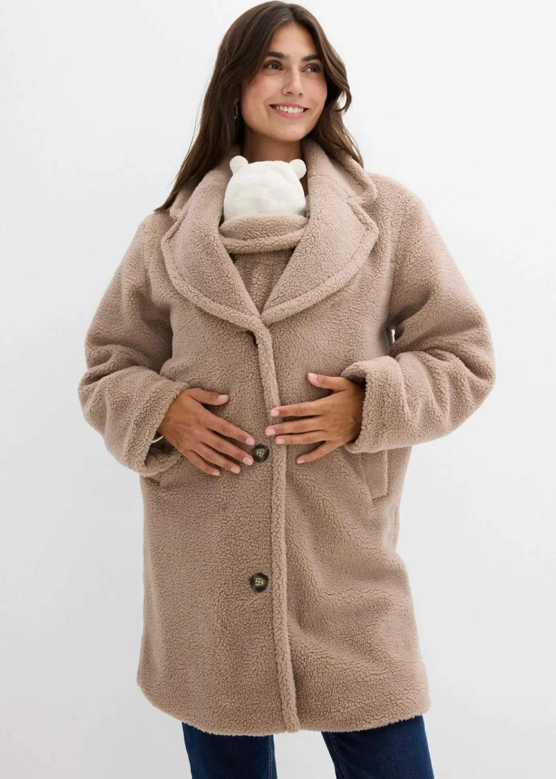 bonprix Bekleidung·Blazer|Umstandsmode^2-in-1 Umstandsmantel mit Trageeinsatz taupe
