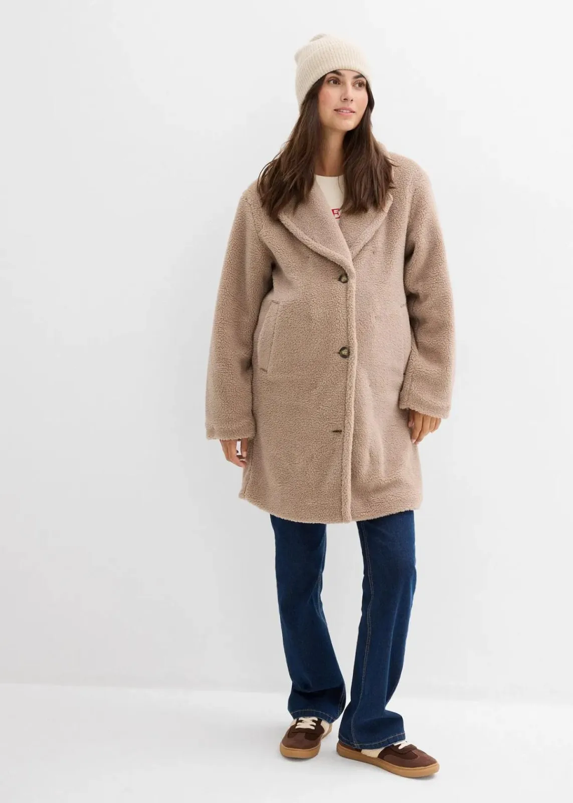 bonprix Bekleidung·Blazer|Umstandsmode^2-in-1 Umstandsmantel mit Trageeinsatz taupe