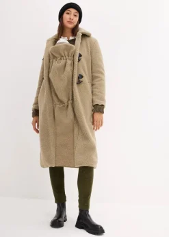 bonprix Bekleidung·Blazer|Umstandsmode^3-in-1 Umstandsmantel mit Trageeinsatz aus Teddyfleece new khaki