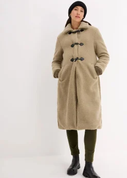 bonprix Bekleidung·Blazer|Umstandsmode^3-in-1 Umstandsmantel mit Trageeinsatz aus Teddyfleece new khaki