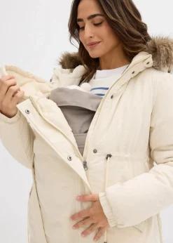 bonprix Bekleidung·Blazer|Umstandsmode^3-in-1 Umstandsparka mit Trageeinsatz natur