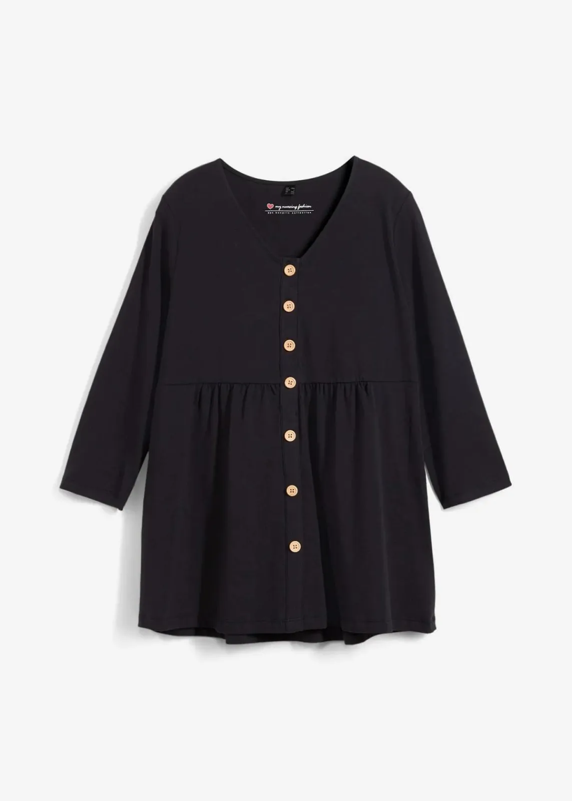 bonprix Bekleidung·Blazer|Nachhaltigere Materialien^2-in-1 Umstandsshirt und Stillshirt aus Bio-Baumwolle schwarz