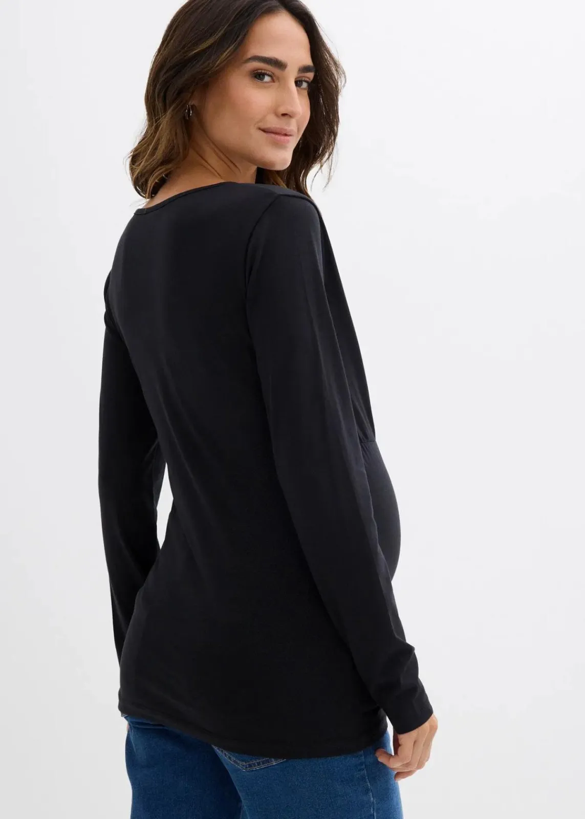 bonprix Bekleidung·Blazer|Umstandsmode^2-in-1 Umstandsshirts und Stillshirts aus Bio-Baumwolle (2er Pack) schwarz + schwarz
