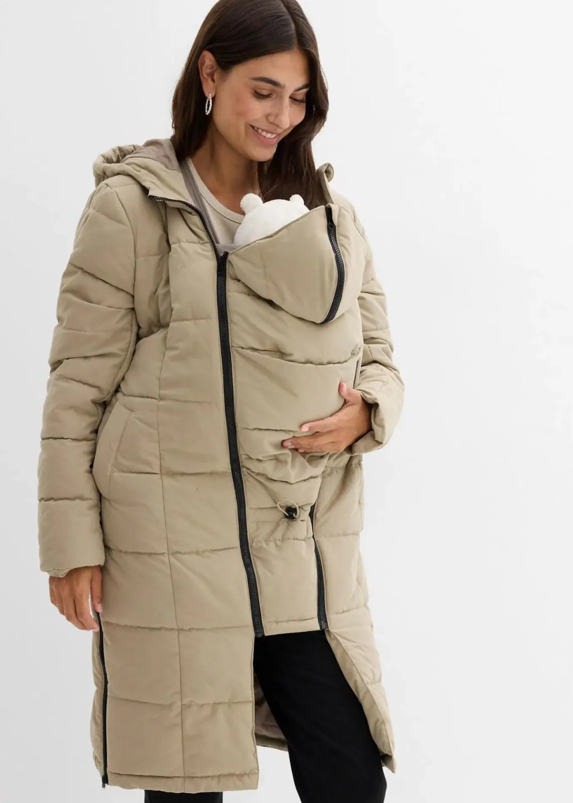 bonprix Bekleidung·Blazer|Nachhaltigere Materialien^3-in-1 Umstandssteppmantel und Tragemantel mit recyceltem Polyester new khaki