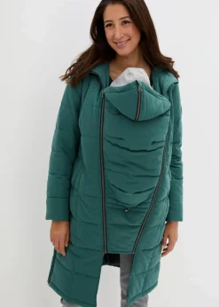 bonprix Umstandsmode|Nachhaltigere Materialien^3-in-1 Umstandssteppmantel und Tragemantel mit recyceltem Polyester mattgrün