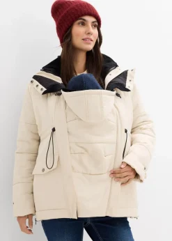 bonprix Bekleidung·Blazer|Umstandsmode^6-in-1 Umstands-Tragejacke mit herausnehmbarer Fleecejacke beige/schwarz