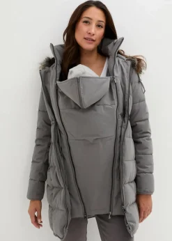 bonprix Umstandsmode|Bekleidung·Blazer^3-in-1 warm wattierte Umstands- und Tragejacke rauchgrau