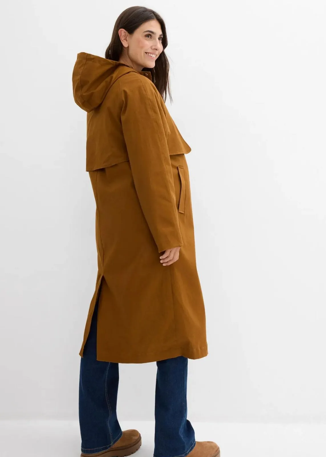 bonprix Bekleidung·Blazer|Umstandsmode^6-in-1 wasserabweisender Umstandsmantel mit Trageeinsatz mit herausnehmbarer Innenweste nougat