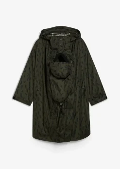 bonprix Bekleidung·Blazer|Umstandsmode^3-in-1 wetterfestes Umstands-Regencape mit Trageeinsatz mit Beutel tiefoliv/schwarz