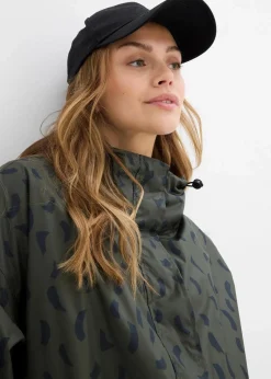 bonprix Bekleidung·Blazer|Umstandsmode^3-in-1 wetterfestes Umstands-Regencape mit Trageeinsatz mit Beutel tiefoliv/schwarz