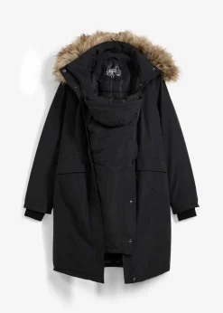 bonprix Bekleidung·Blazer|Nachhaltigere Materialien^3-in-1 wind-und wasserdichter Umstandsmantel mit Trageeinsatz schwarz