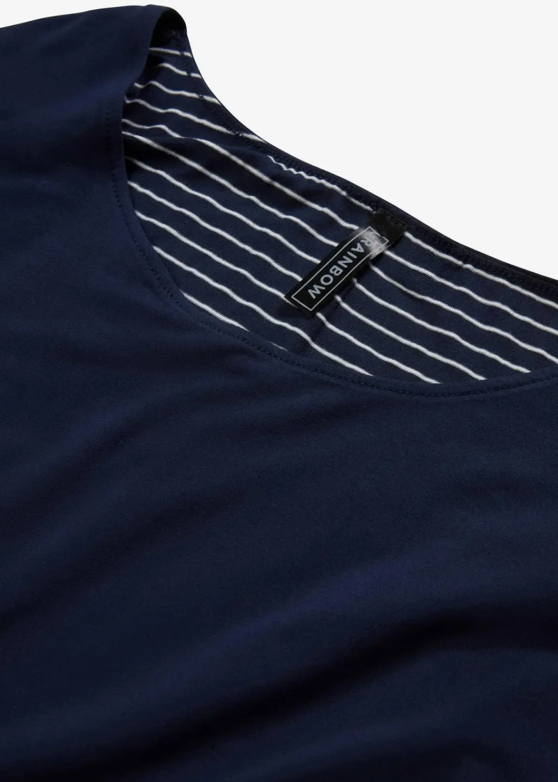 bonprix Nachhaltigere Materialien|Shirts & Tops^2-in-1-Shirt dunkelblau/weiß geringelt