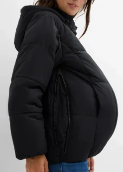 bonprix Bekleidung·Blazer|Umstandsmode^3-in-1-Umstands-Pufferjacke mit Trageeinsatz, wasserabweisend schwarz