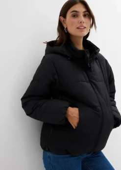 bonprix Bekleidung·Blazer|Umstandsmode^3-in-1-Umstands-Pufferjacke mit Trageeinsatz, wasserabweisend schwarz