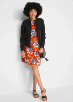 bonprix Bekleidung·Hosen|Jacken & Mäntel^Jacke aus Baumwoll-Twill mit seitlichen Stretcheinsätzen schwarz