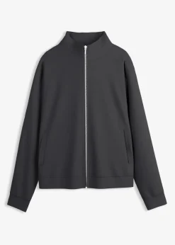bonprix Shirts & Tops|Basics^Jacke in Scuba Qualität mit Reißverschluss schwarz