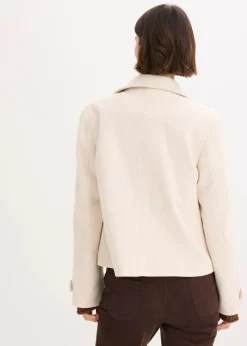 bonprix Bekleidung·Hosen|Jacken & Mäntel^Jacke in Wolloptik kieselbeige