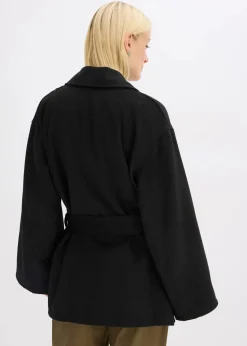 bonprix Bekleidung·Hosen|Jacken & Mäntel^Jacke in Wolloptik schwarz