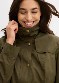 bonprix Bekleidung·Hosen|Jacken & Mäntel^Jacke mit Stehkragen dunkeloliv