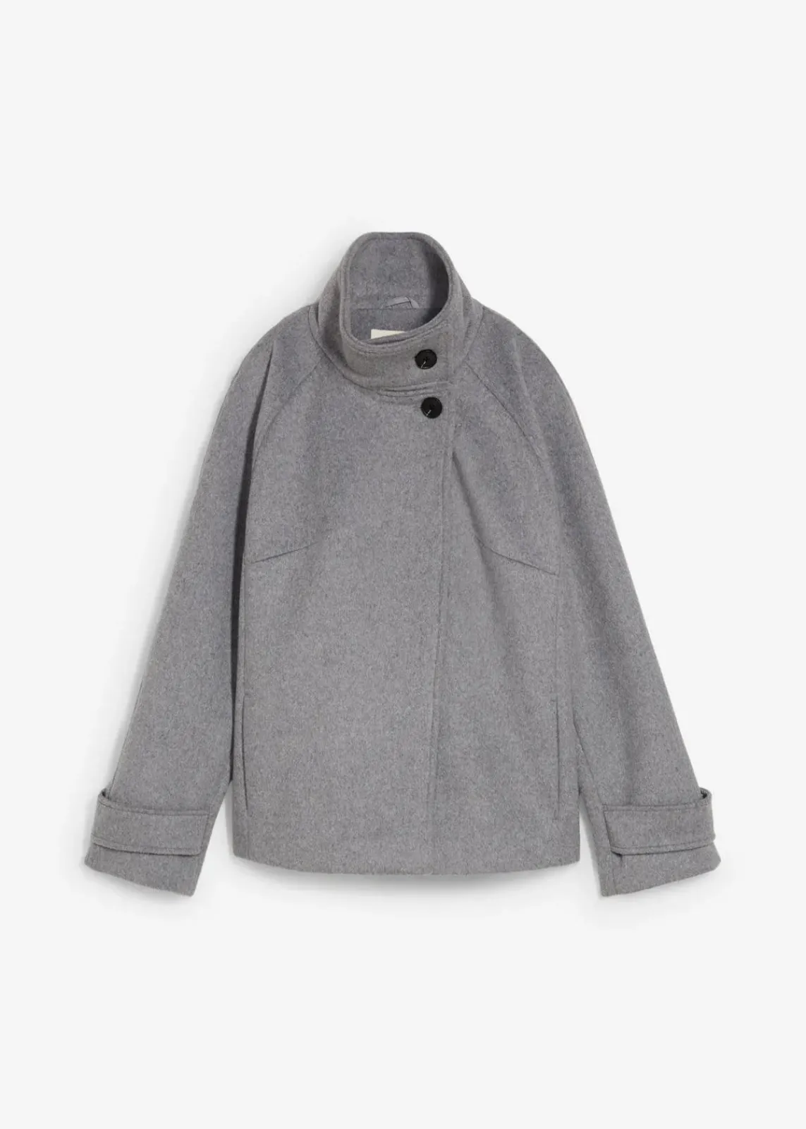 bonprix Bekleidung·Hosen|Jacken & Mäntel^Jacke mit weichem Wollanteil grau meliert