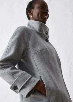 bonprix Bekleidung·Hosen|Jacken & Mäntel^Jacke mit weichem Wollanteil grau meliert