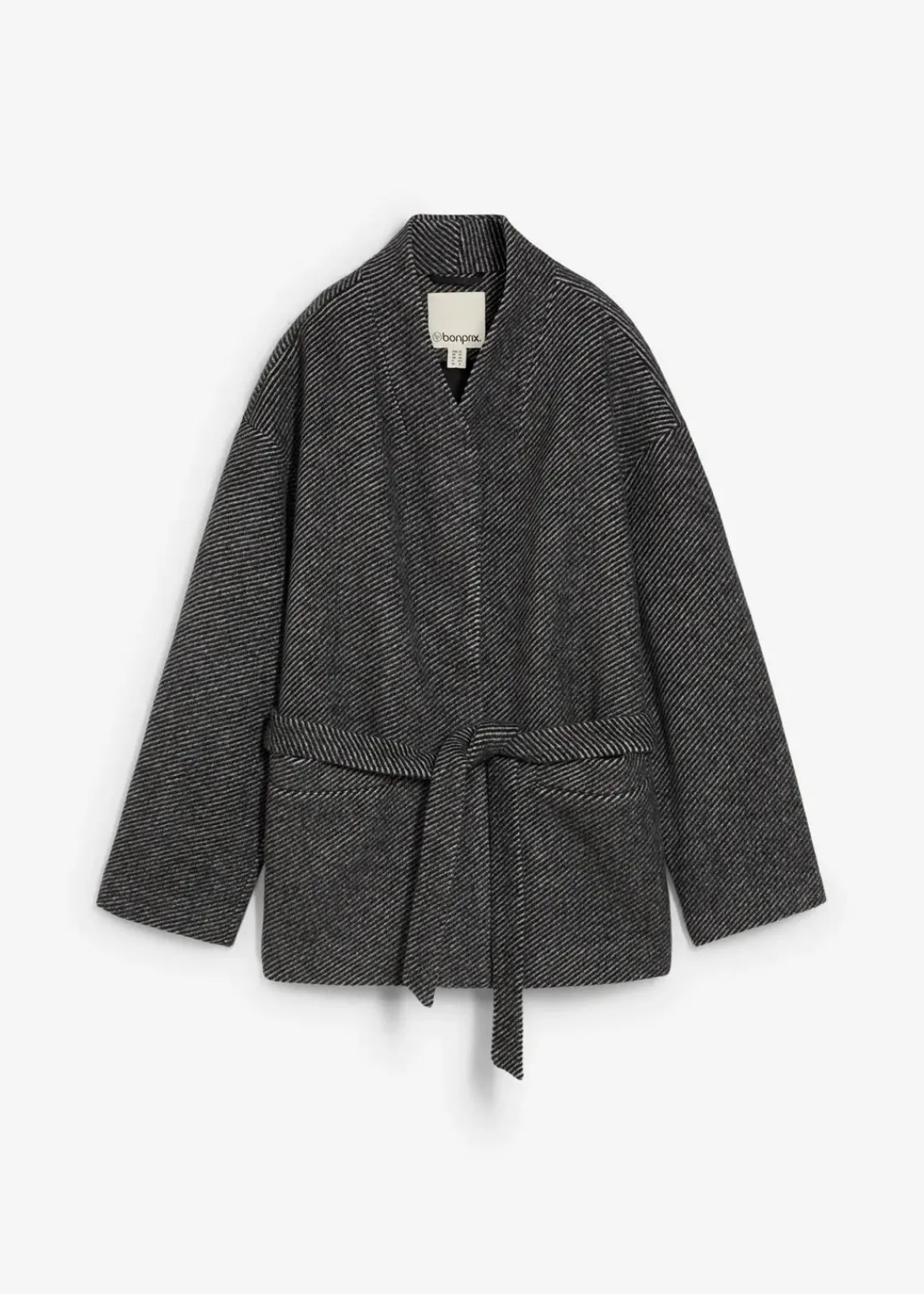 bonprix Bekleidung·Hosen|Jacken & Mäntel^Jacke mit Wolle schwarz/grau bedruckt