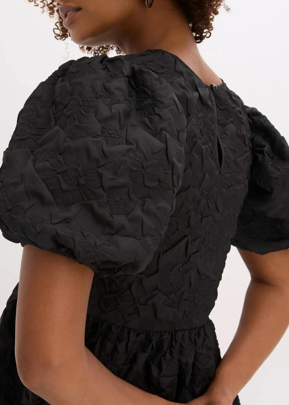 bonprix Kleider^Jacquard Kleid schwarz