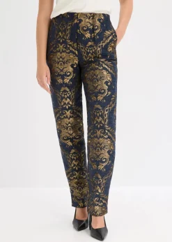 bonprix Festliche Mode|Hosen^Jacquard-Hose blau/gold