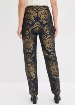 bonprix Festliche Mode|Hosen^Jacquard-Hose blau/gold