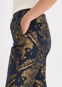 bonprix Festliche Mode|Hosen^Jacquard-Hose blau/gold