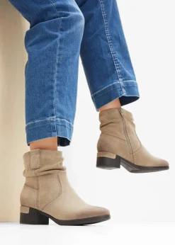 Jana High Heels|Komfortschuhe^Cowboy Stiefelette in bequemer Weite taupe