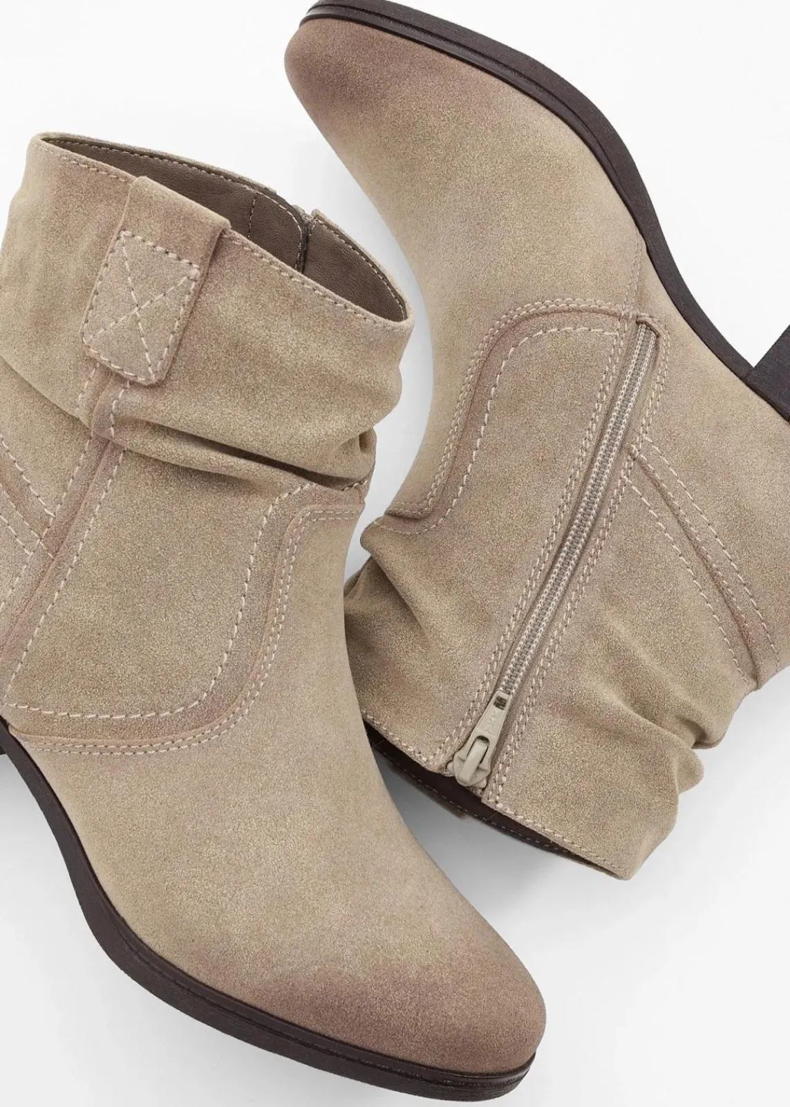 Jana High Heels|Komfortschuhe^Cowboy Stiefelette in bequemer Weite taupe