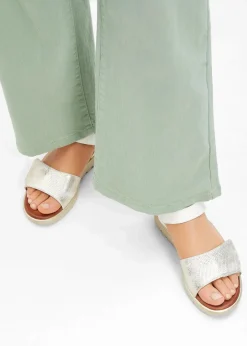 Jana High Heels|Komfortschuhe^Komfort-Sandalen in bequemer Weite weiß/champagner metallic