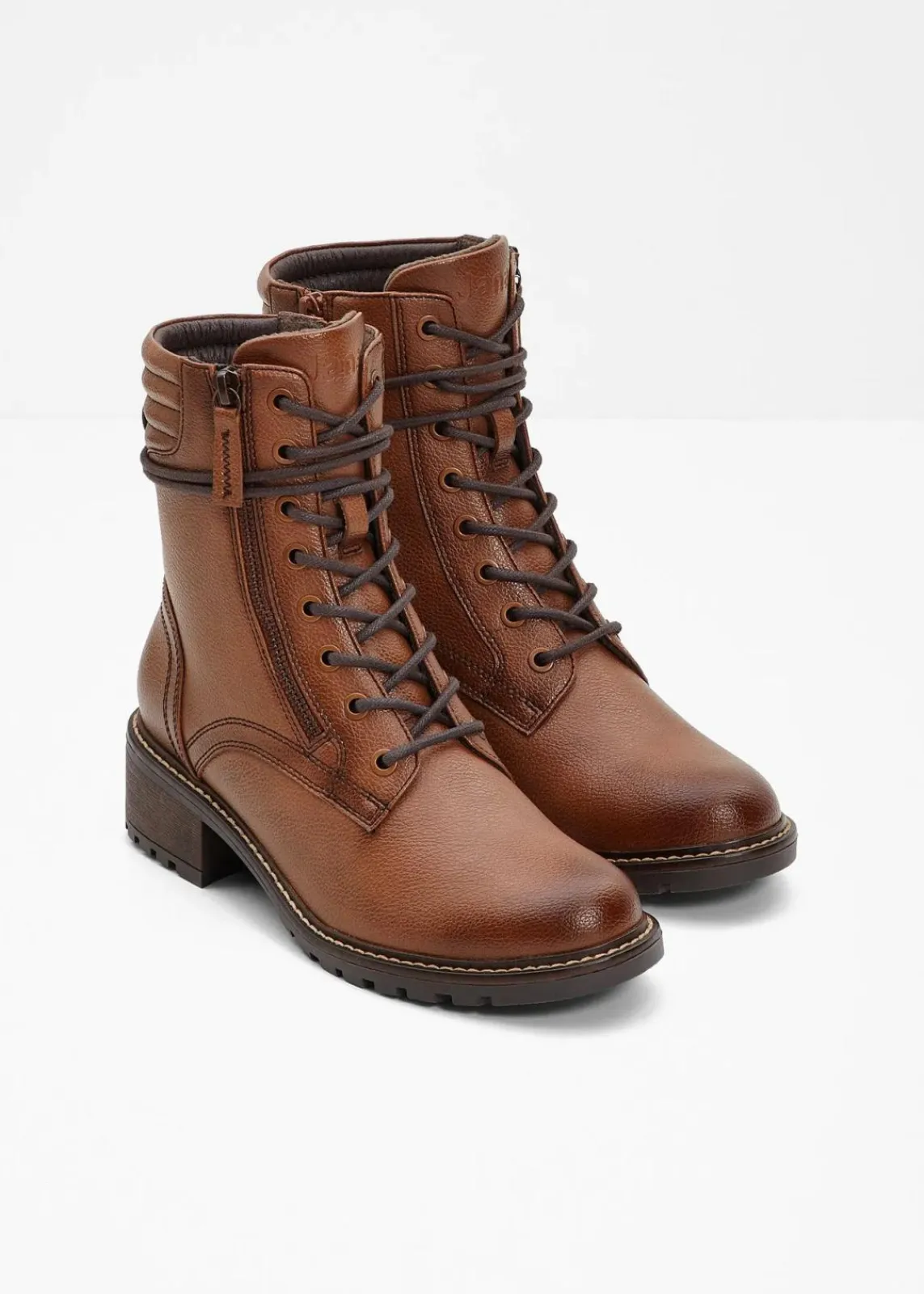 Jana High Heels|Komfortschuhe^Schnürboots in bequemer Weite braun