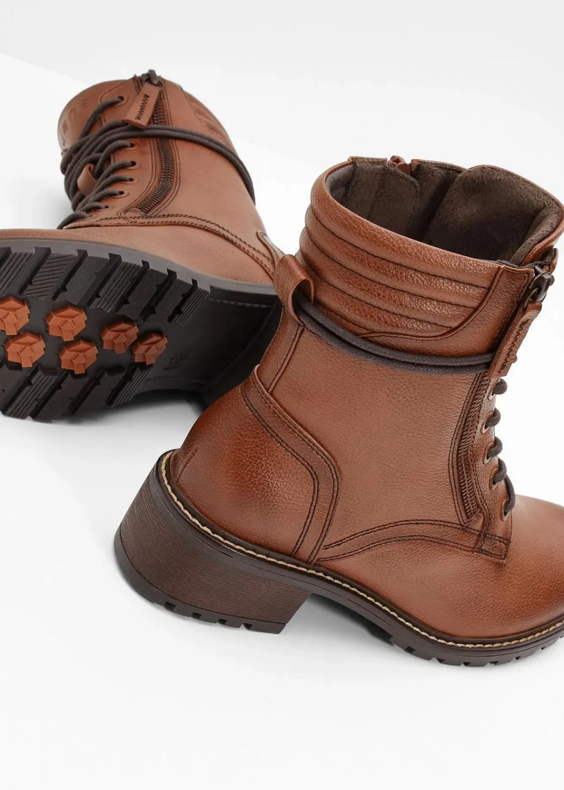 Jana High Heels|Komfortschuhe^Schnürboots in bequemer Weite braun