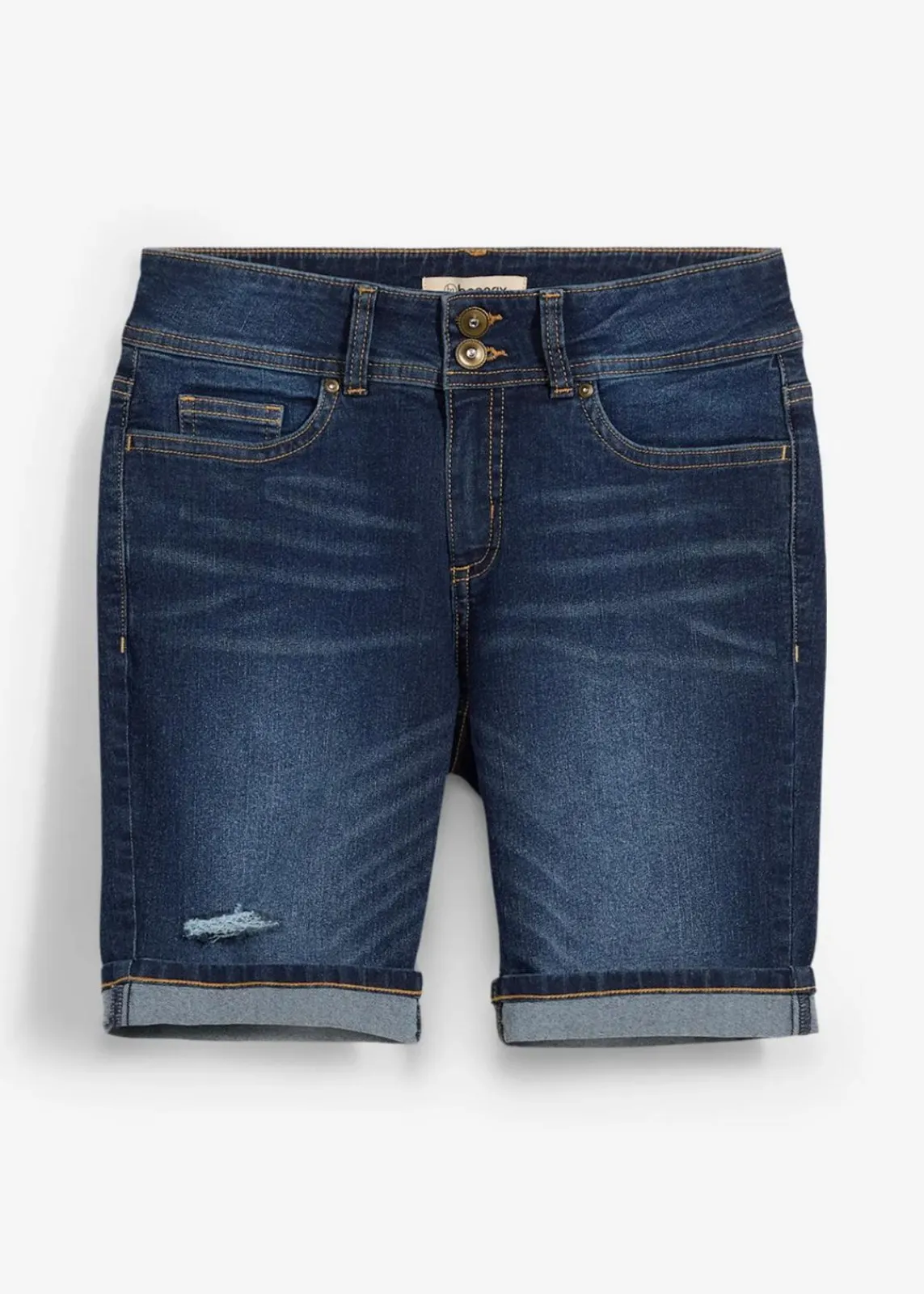 bonprix Bekleidung·Outdoorbekleidung|Bekleidung·Shirts & Tops^Jeans Bermuda Mid Waist dark denim