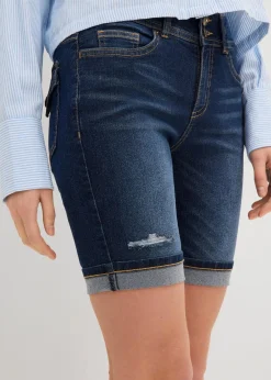 bonprix Bekleidung·Outdoorbekleidung|Bekleidung·Shirts & Tops^Jeans Bermuda Mid Waist dark denim