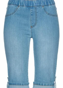 bonprix Bekleidung·Outdoorbekleidung|Bekleidung·Shirts & Tops^Jeans Bermuda Mid Waist, Bequembund blue bleached