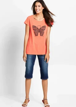 bonprix Bekleidung·Outdoorbekleidung|Bekleidung·Shirts & Tops^Jeans Bermuda Mid Waist, Bequembund nachtblau denim