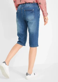 bonprix Bekleidung·Outdoorbekleidung|Bekleidung·Shirts & Tops^Jeans Bermuda Mid Waist mit gekrempeltem Saum blau denim