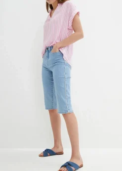 bonprix Jeans|Shorts^Jeans Bermuda Slim Fit High Waist eisblau denim used