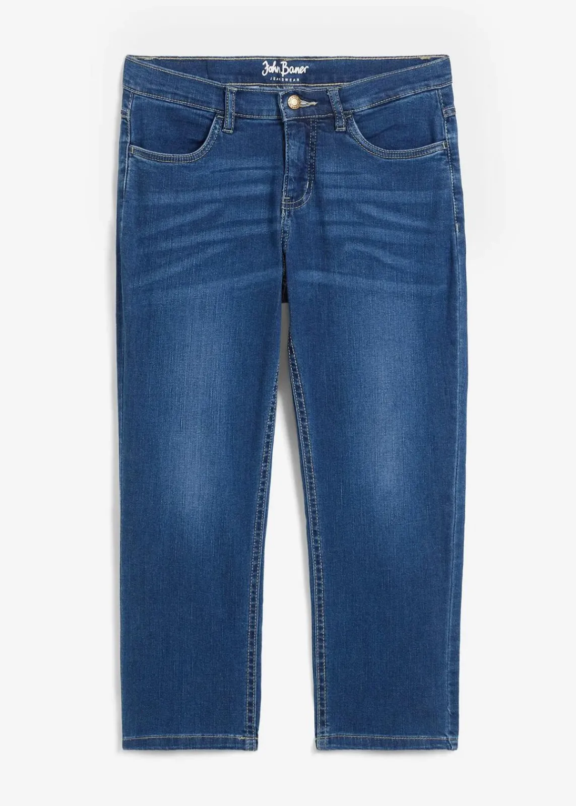 bonprix Bekleidung·Shirts & Tops|Jeans^7/8-Jeans, Komfort-Stretch blau used
