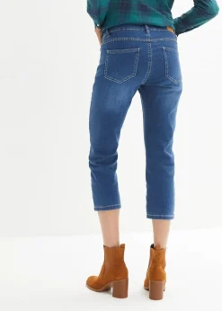 bonprix Bekleidung·Shirts & Tops|Jeans^7/8-Jeans, Komfort-Stretch blau used
