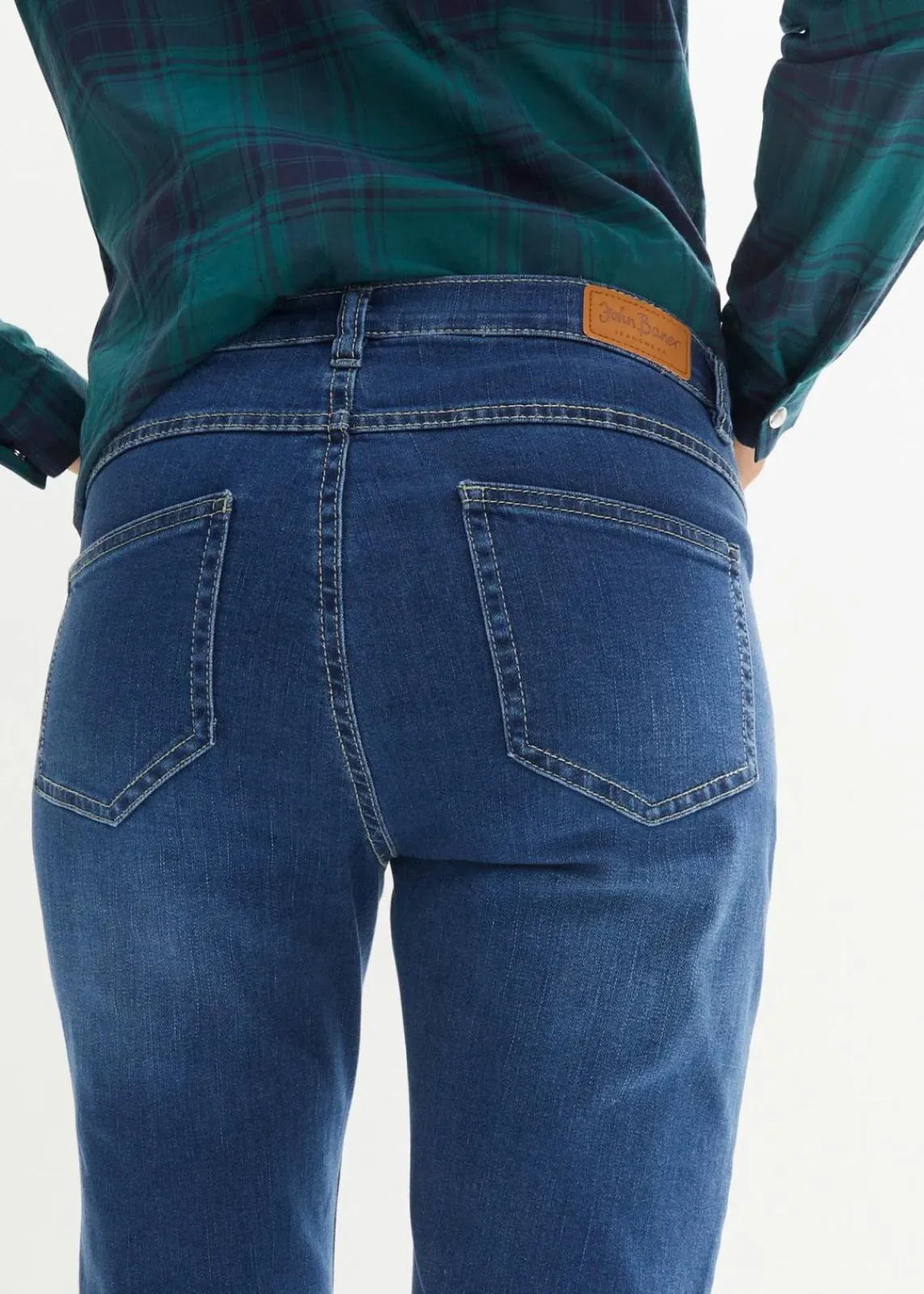 bonprix Bekleidung·Shirts & Tops|Jeans^7/8-Jeans, Komfort-Stretch blau used