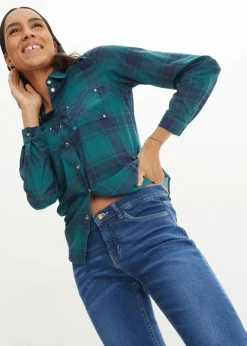 bonprix Bekleidung·Shirts & Tops|Jeans^7/8-Jeans, Komfort-Stretch blau used